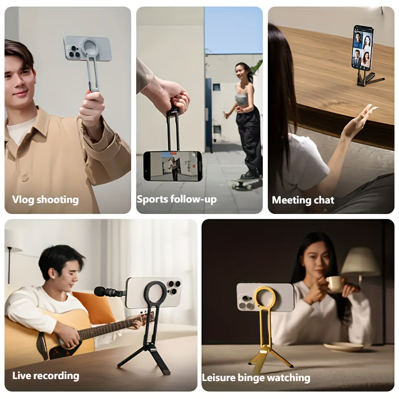 Carabiner-Mounted MagSafe Phone Tripod